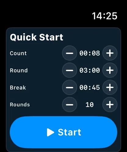 Apple Watch Quick Start screen.